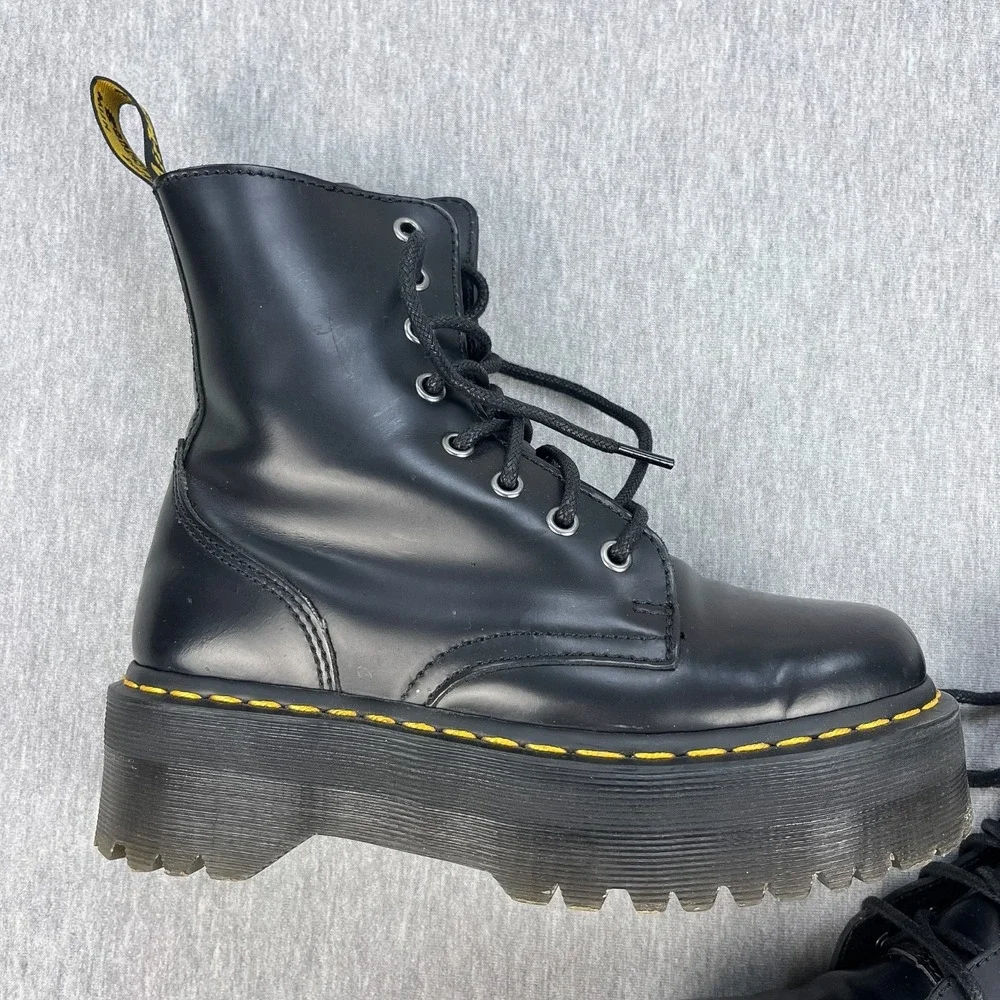 Dr. Martens Jadon Platform Boots Mens US 5 (UK 4) Black Smooth Leather Zip Docs